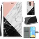 For Motorola Moto E7 Plus/G9 Play/G9 Voltage Coloured Drawing Magnetic Clasp Horizontal Flip PU Leather Case with Holder & Card Slots(C07 Pink White Black) - 1