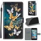 Voltage Colored Drawing Magnetic Clasp Horizontal Flip PU Leather Case with Holder & Card Slots For iPhone 6s / 6(C20 Gold Silver Flying Butterflies) - 1