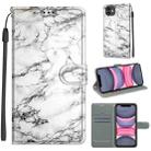 For iPhone 11 Voltage Colored Drawing Magnetic Clasp Horizontal Flip PU Leather Case with Holder & Card Slots (C01 White Marble) - 1