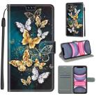 For iPhone 11 Voltage Colored Drawing Magnetic Clasp Horizontal Flip PU Leather Case with Holder & Card Slots (C20 Gold Silver Flying Butterflies) - 1
