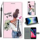 For iPhone SE 2022 / SE 2020 / 8 / 7 Voltage Colored Drawing Magnetic Clasp Horizontal Flip PU Leather Case with Holder & Card Slots(C09 Hug Flower) - 1