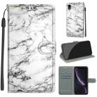For iPhone XR Voltage Colored Drawing Magnetic Clasp Horizontal Flip PU Leather Case with Holder & Card Slots(C01 White Marble) - 1