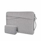 ND01DS Polyester Notebook Laptop Liner Bag with Small Bag, Size:13.3 inch(Hemp Grey) - 1