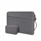 ND01DS Polyester Notebook Laptop Liner Bag with Small Bag, Size:14.1-15.4 inch(Deep Space Gray) - 1