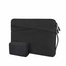 ND01DS Polyester Notebook Laptop Liner Bag with Small Bag, Size:14.1-15.4 inch(Black) - 1