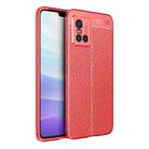 For vivo S10 Litchi Texture TPU Shockproof Case(Red) - 1
