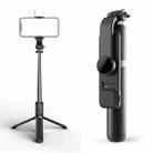 Q02S Fill Light Bluetooth Selfie Stick Tripod Mobile Phone Holder(Black) - 1