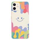 For iPhone 11 Painted Smiley Face Pattern Liquid Silicone Shockproof Case (White) - 1