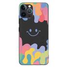 For iPhone 11 Pro Painted Smiley Face Pattern Liquid Silicone Shockproof Case (Black) - 1