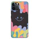 For iPhone 11 Pro Max Painted Smiley Face Pattern Liquid Silicone Shockproof Case (Black) - 1