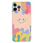 For iPhone 11 Pro Max Painted Smiley Face Pattern Liquid Silicone Shockproof Case (Pink) - 1