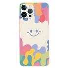 For iPhone 12 Pro Painted Smiley Face Pattern Liquid Silicone Shockproof Case(White) - 1