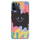 For iPhone 12 Pro Max Painted Smiley Face Pattern Liquid Silicone Shockproof Case(Black) - 1