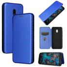 For Nokia C1 Plus Carbon Fiber Texture Horizontal Flip TPU + PC + PU Leather Case with Card Slot(Blue) - 1