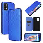 For UMIDIGI A11 Carbon Fiber Texture Horizontal Flip TPU + PC + PU Leather Case with Card Slot(Blue) - 1