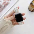 Five Beads Ceramic Steel Watch Band For Apple Watch Ultra 49mm&Watch Ultra 2 49mm / Series 9&8&7 45mm / SE 3&SE 2&6&SE&5&4 44mm / 3&2&1 42mm(White + Gold) - 1