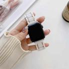 Five Beads Ceramic Steel Watch Band For Apple Watch Ultra 49mm&Watch Ultra 2 49mm / Series 9&8&7 45mm / SE 3&SE 2&6&SE&5&4 44mm / 3&2&1 42mm(White + Rose Gold) - 1