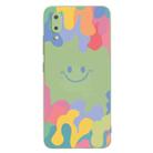For Xiaomi Redmi 9A Painted Smiley Face Pattern Liquid Silicone Shockproof Case(Green) - 1