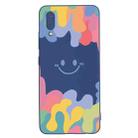 For Xiaomi Redmi 9A Painted Smiley Face Pattern Liquid Silicone Shockproof Case(Dark Blue) - 1