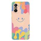 For Xiaomi Redmi K40 / K40 Pro Painted Smiley Face Pattern Liquid Silicone Shockproof Case(Pink) - 1