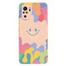 For Xiaomi Redmi Note 10 4G Painted Smiley Face Pattern Liquid Silicone Shockproof Case(Pink) - 1