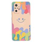 For Xiaomi Redmi Note 10 Pro/10 Pro Max Painted Smiley Face Pattern Liquid Silicone Shockproof Case(Pink) - 1