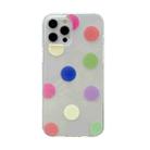 Colorful Dot Pattern TPU Straight Edge Shockproof Case For iPhone 12 / 12 Pro(Red Green Yellow) - 1