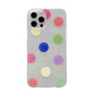 Colorful Dot Pattern TPU Straight Edge Shockproof Case For iPhone 11(Red Green Yellow) - 1