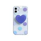 Colorful Dot Pattern TPU Straight Edge Shockproof Case with Heart Holder For iPhone 11(Blue) - 1