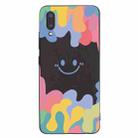 For Samsung Galaxy A02 EU Version Painted Smiley Face Pattern Liquid Silicone Shockproof Case(Black) - 1