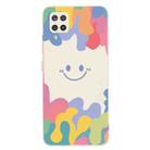 For Samsung Galaxy A12 5G Painted Smiley Face Pattern Liquid Silicone Shockproof Case(White) - 1