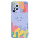 For Samsung Galaxy A32 5G Painted Smiley Face Pattern Liquid Silicone Shockproof Case(Purple) - 1