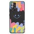 For Samsung Galaxy A32 5G Painted Smiley Face Pattern Liquid Silicone Shockproof Case(Black) - 1