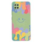 For Samsung Galaxy A42 5G Painted Smiley Face Pattern Liquid Silicone Shockproof Case(Green) - 1
