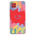 For Samsung Galaxy A42 5G Painted Smiley Face Pattern Liquid Silicone Shockproof Case(Red) - 1