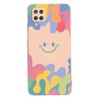 For Samsung Galaxy A42 5G Painted Smiley Face Pattern Liquid Silicone Shockproof Case(Pink) - 1