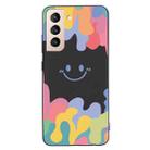 For Samsung Galaxy S21 FE 5G Painted Smiley Face Pattern Liquid Silicone Shockproof Case(Black) - 1