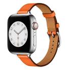 Small Waist Leather Watch Band For Apple Watch Ultra 49mm&Watch Ultra 2 49mm / Series 9&8&7 45mm / SE 3&SE 2&6&SE&5&4 44mm / 3&2&1 42mm(Orange) - 1