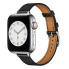 Small Waist Leather Watch Band For Apple Watch Ultra 49mm / Series 8&7 45mm / SE 2&6&SE&5&4 44mm / 3&2&1 42mm(Black) - 1