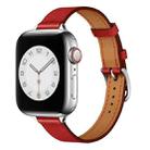 Small Waist Leather Watch Band For Apple Watch Ultra 49mm / Series 8&7 45mm / SE 2&6&SE&5&4 44mm / 3&2&1 42mm(Red) - 1