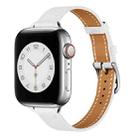 Small Waist Leather Watch Band For Apple Watch Series 9&8&7 41mm / SE 3&SE 2&6&SE&5&4 40mm / 3&2&1 38mm(White) - 1