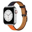 Small Waist Leather Watch Band For Apple Watch Series 8&7 41mm / SE 2&6&SE&5&4 40mm / 3&2&1 38mm(Orange + Indigo) - 1