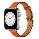 Small Waist Leather Watch Band For Apple Watch Series 9&8&7 41mm / SE 3&SE 2&6&SE&5&4 40mm / 3&2&1 38mm(Flame Orange) - 1