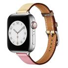 Small Waist Leather Watch Band For Apple Watch Series 8&7 41mm / SE 2&6&SE&5&4 40mm / 3&2&1 38mm(Cherry Pink + Pink White) - 1