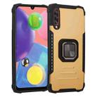 For Samsung Galaxy A21 Fierce Warrior Series Armor All-inclusive Shockproof Aluminum Alloy + TPU Protective Case with Ring Holder(Gold) - 1
