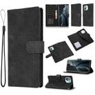 For Xiaomi Mi 11 Skin Feel Embossed Sunflower Horizontal Flip Leather Case with Holder & Card Slots & Wallet & Lanyard(Black) - 1