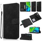 For Xiaomi Mi CC9 Pro Skin Feel Embossed Sunflower Horizontal Flip Leather Case with Holder & Card Slots & Wallet & Lanyard(Black) - 1