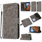 For Xiaomi Redmi 7A Skin Feel Embossed Sunflower Horizontal Flip Leather Case with Holder & Card Slots & Wallet & Lanyard(Grey) - 1