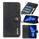 For iPhone 13 Pro KHAZNEH Cowhide Texture Horizontal Flip Leather Case with Holder & Card Slots & Wallet (Black) - 1