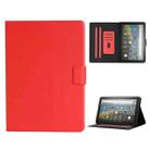 For Amazon Fire HD 10 (2021) Pure Color Horizontal Flip Leather Case with Card Slots & Holder & Sleep / Wake-up Function(Red) - 1